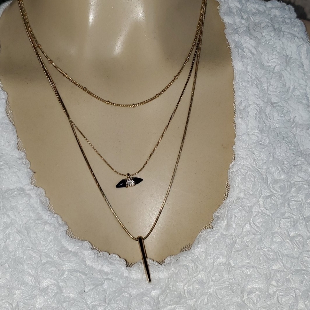 New Robert rose gold 3 layer necklace
